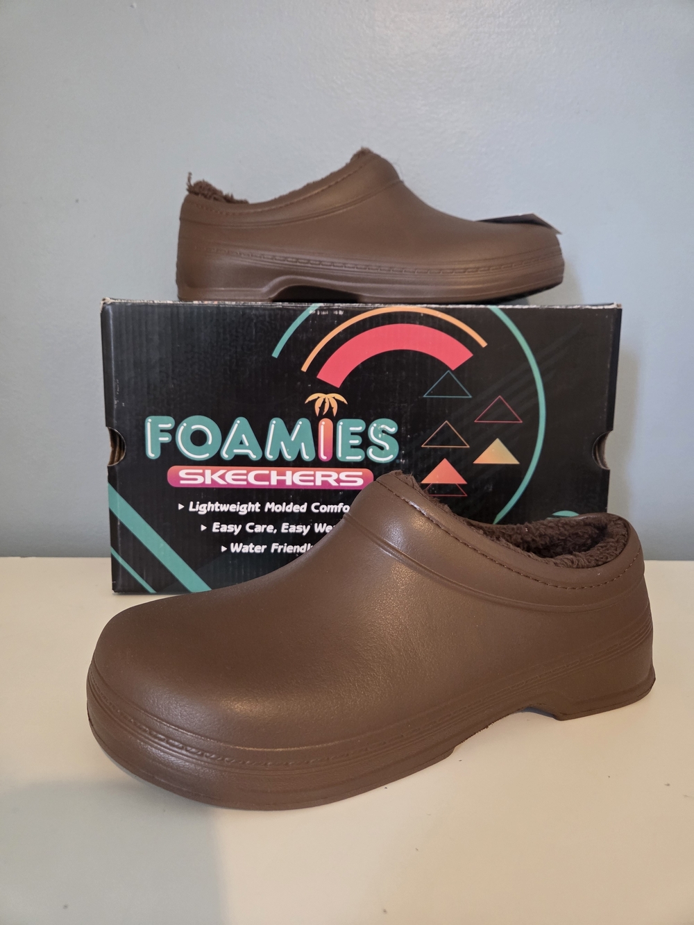 Skechers Lite Hearted Sweet Bug Foamies  Brown Slip-On Clog Size 8